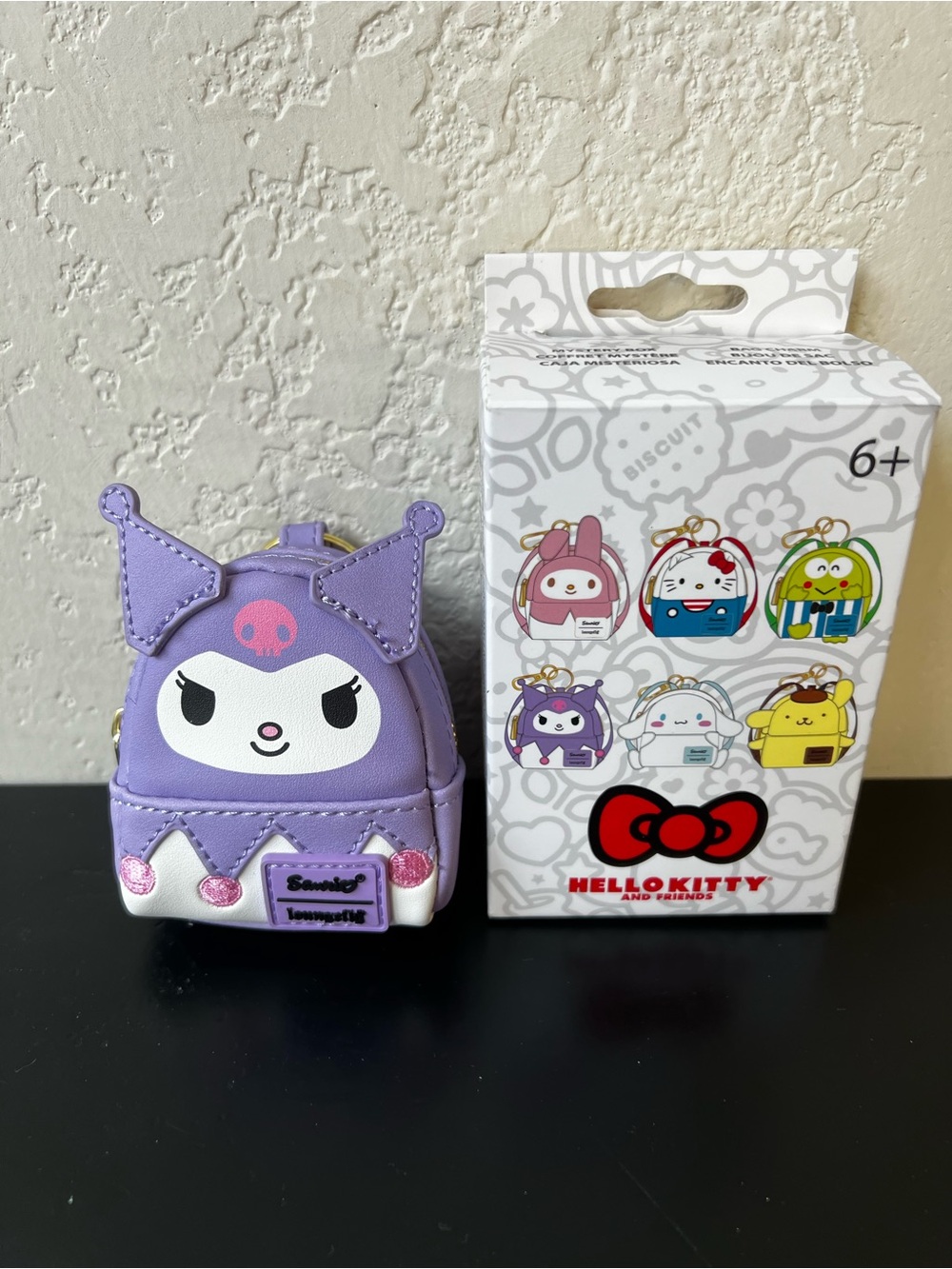 Loungefly Sanrio Hello Kitty & Friends Kuromi Bag Charm 3” Mini Backpack - NWT